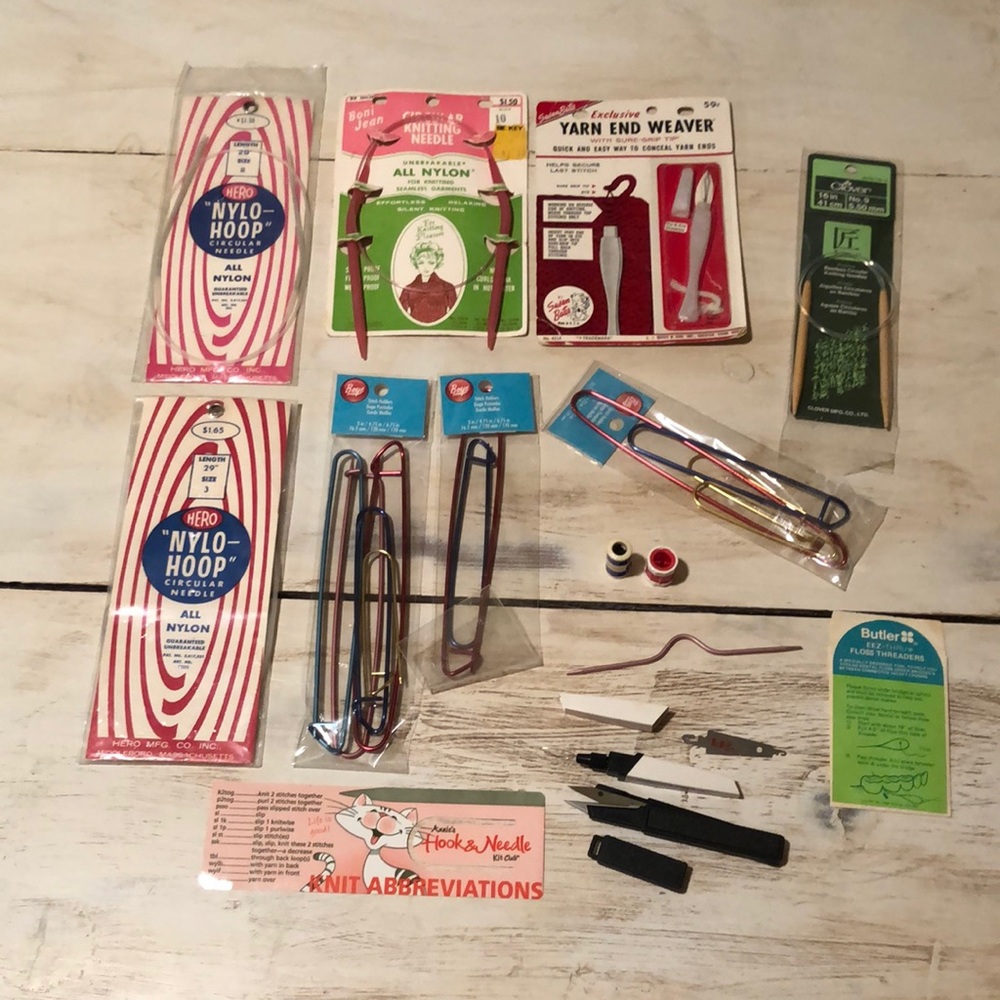 Knitting and crocheting items